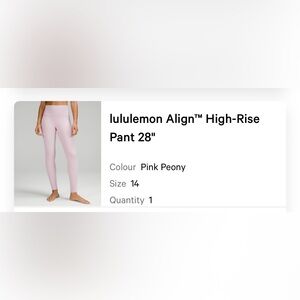 Lululemon Align Tights Pink Peony